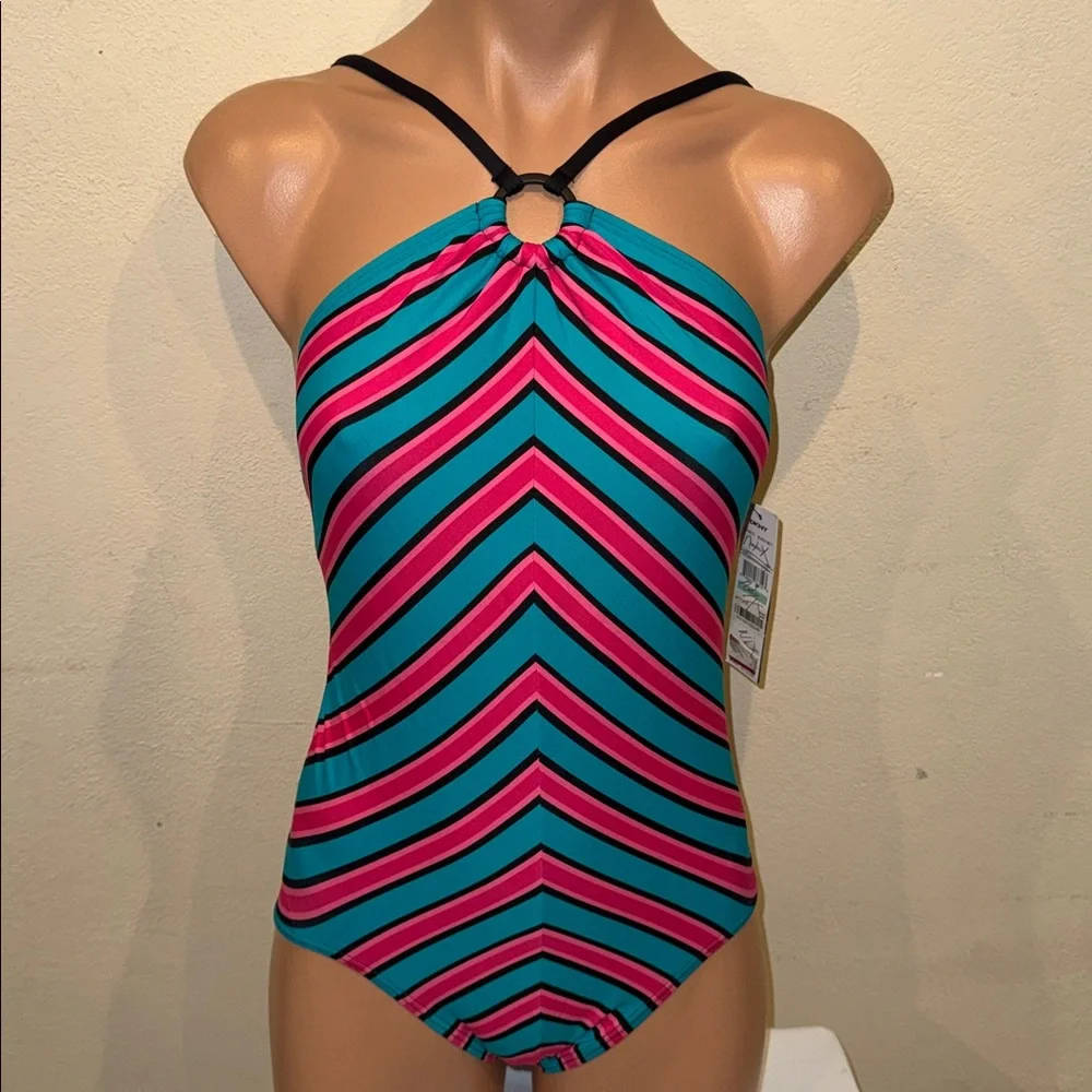 NWT DKNY ring neck one piece swimsuit size 8 - Picture 3 of 4